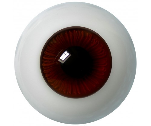 Lauschaer Glass Eyes - Chocolate Brown 22mm, Flat Back